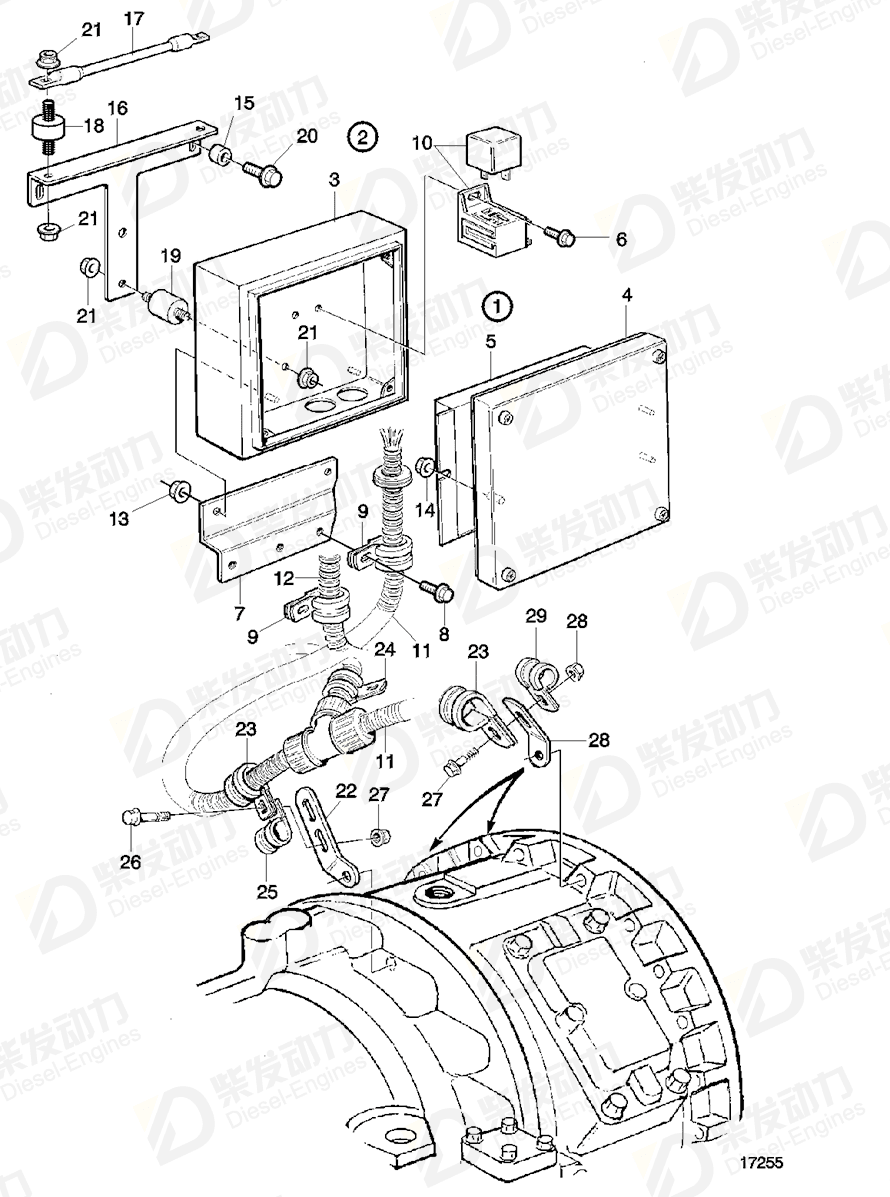 VOLVO Cable harness 873820 Drawing